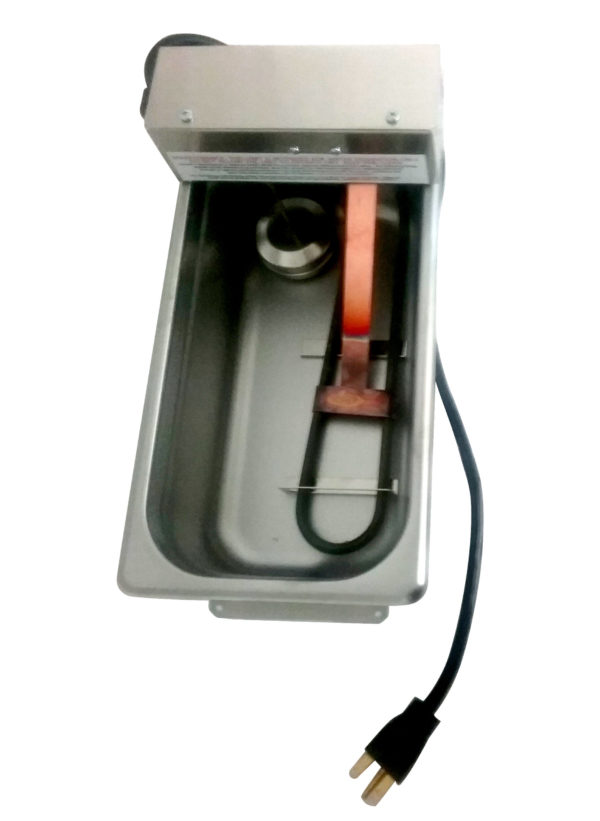 top view of condensate evaporation pan and accessories